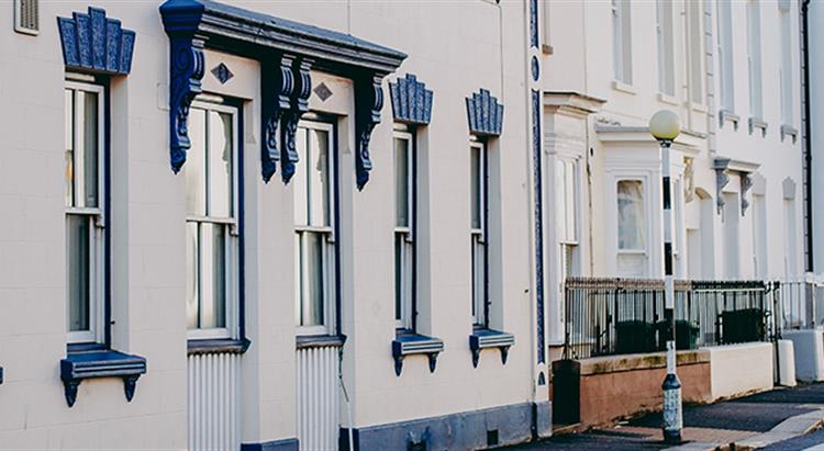 Row of houses in street